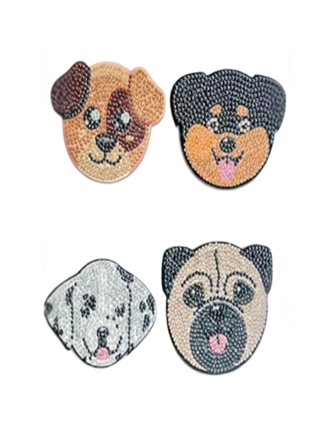 CRAFT MATE CRAFTMATE Diamond Painting Coasters Kit | 4 Pieces Glitter Pup Mandala Diamond Art Coasters with Holder for Beginners, 4 inch - Image 1